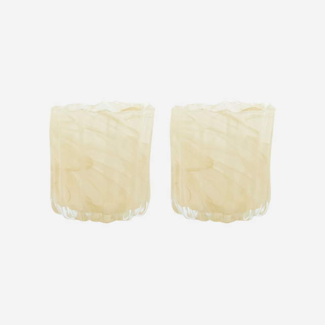 Curl ljuslykta H11,5 cm, 2-pack - beige