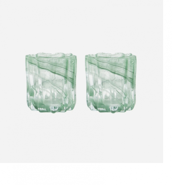 Curl ljuslykta H11,5 cm, 2-pack - green