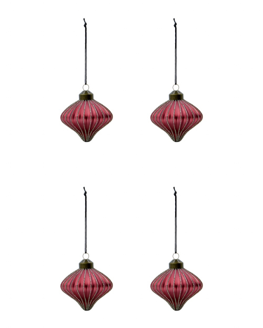 Spin julgransdekoration, 4-pack - red