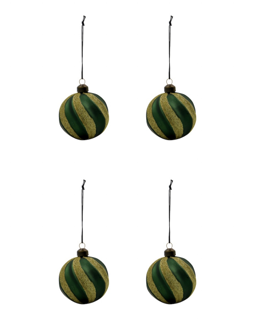 Swirl julgransdekoration, 4-pack - green