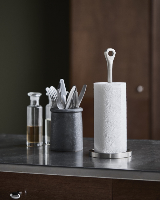 Eden hushållspappershållare - brushed silver