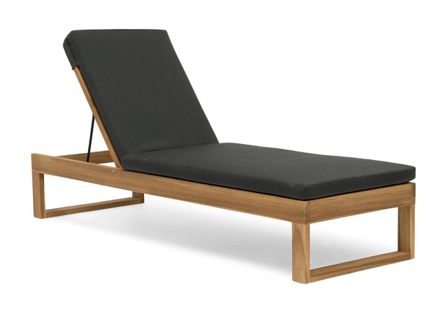 Himmelsnäs solsäng - teak/grå dyna