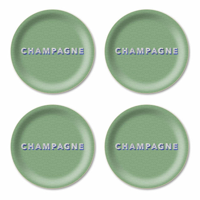 Champagne glasunderlägg Ø 11 cm - sage green