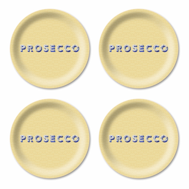 Prosecco glasunderlägg Ø 11 cm - cream
