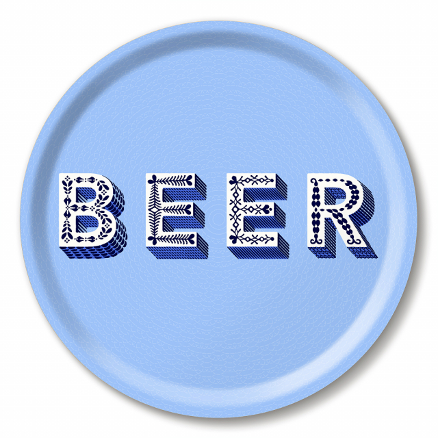 Beer bricka Ø 31 cm - blue