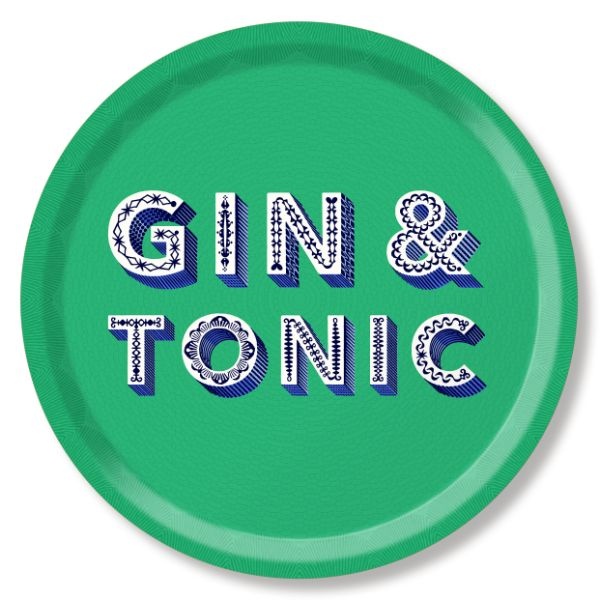 Gin & Tonic bricka Ø 39 cm - green