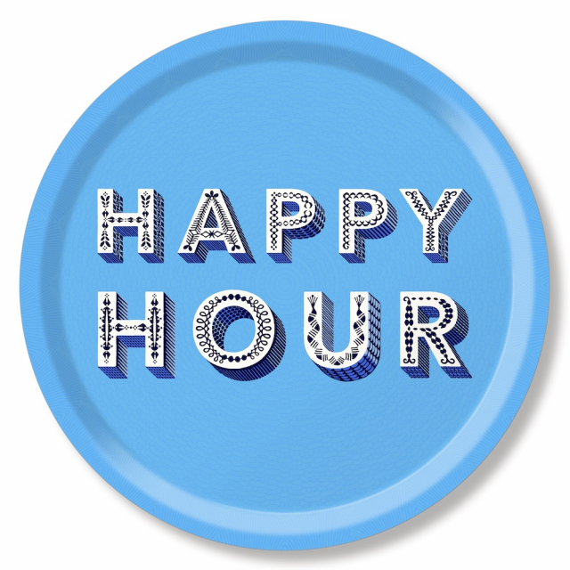 Happy hour bricka Ø 39 cm - blue