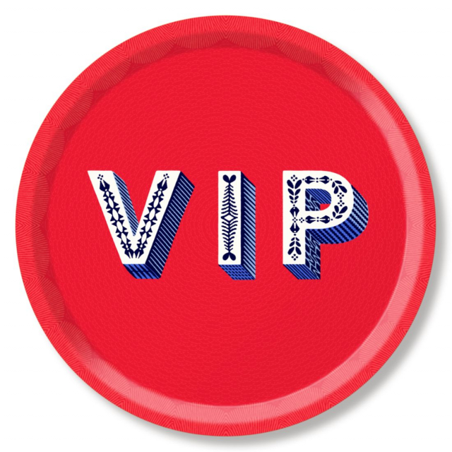 VIP bricka Ø 39 cm - röd