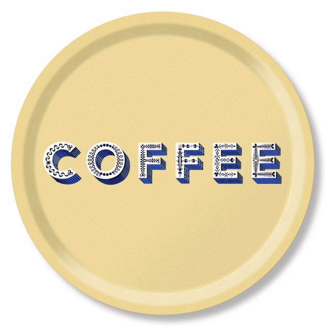 Coffe bricka Ø 39 cm - cream