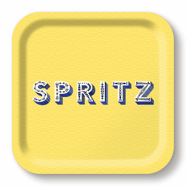 Spritz bricka 20x20 cm - yellow