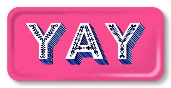 YAY bricka 32x15 cm - bright pink