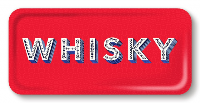 Whiskey bricka 32x15 cm - red