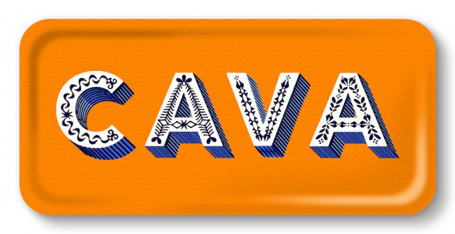 Cava bricka 32x15 cm - satsuma orange