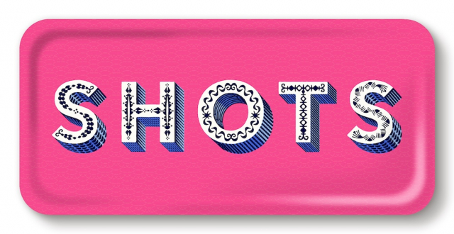 Shots bricka 32x15 cm - bright pink