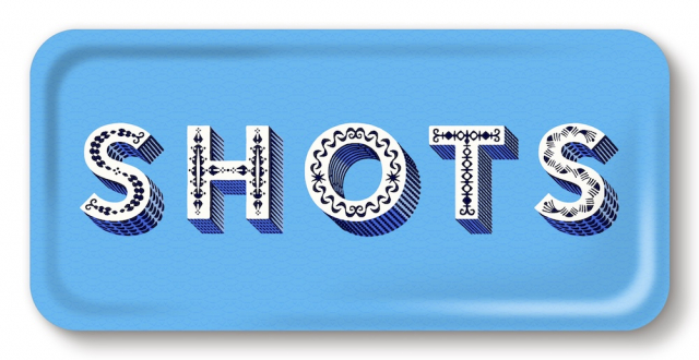 Shots bricka 32x15 cm - blue