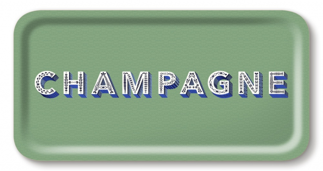Champagne bricka 43x22 cm - sage green