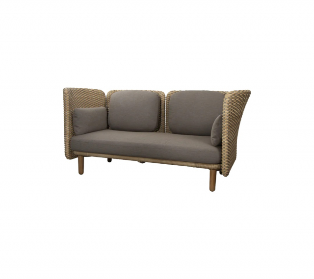 Arch 2-sits soffa med låg arm/ryggstöd - natural/taupe dynor