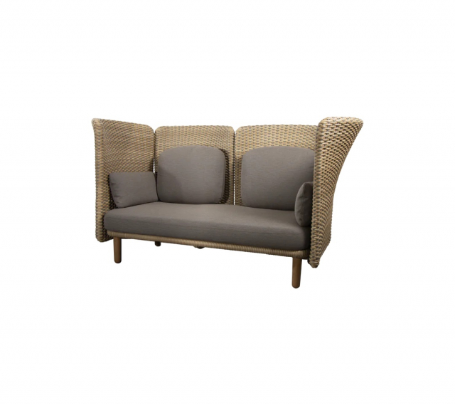 Arch 2-sits soffa med höga arm/ryggstöd - natural/taupe dynor