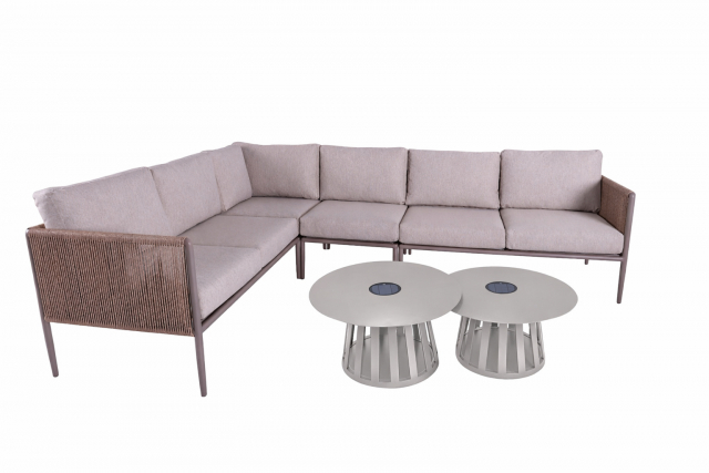 Dahlia hörnsoffa inkl soffbord - khaki