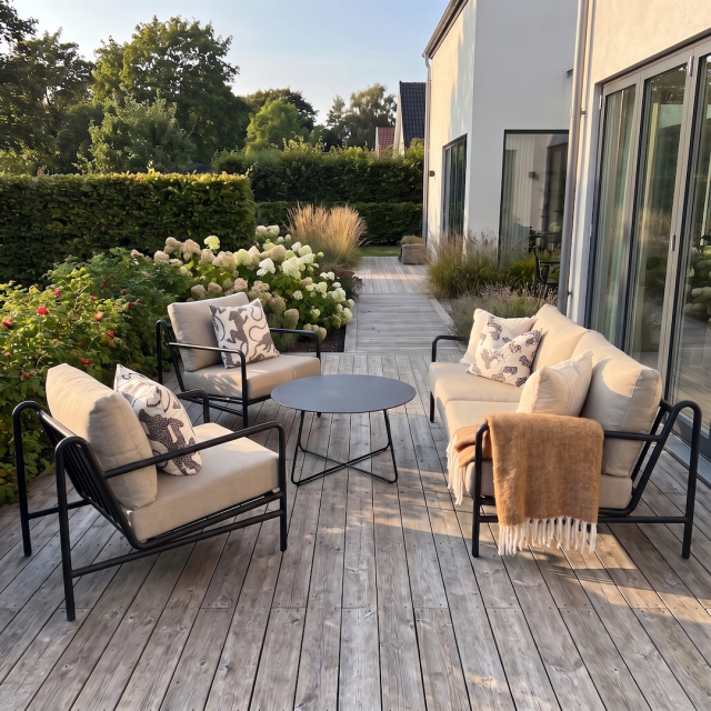 Tessina soffgrupp exkl. bord - svart/beige dyna