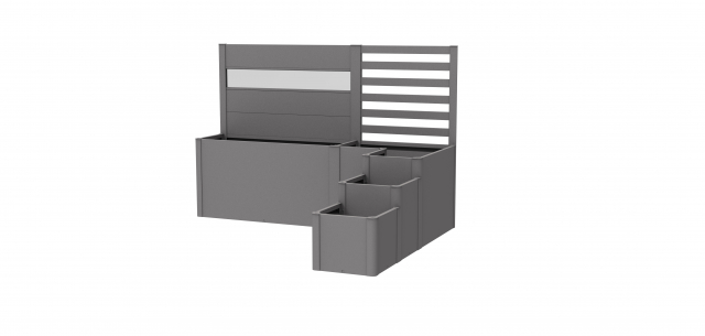 DaVinci växtlådesystem 2 - metallic kvarts-grå