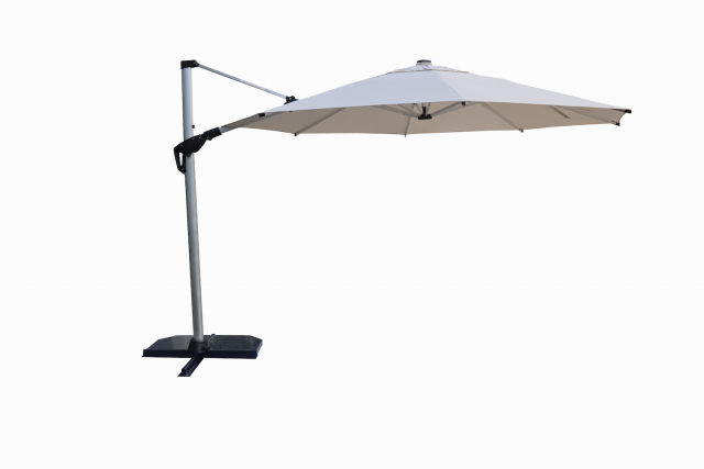 Robelina LED frihängande parasoll Ø 3,5 m - silver/beige