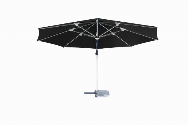 Robelina LED frihängande parasoll Ø 3,5 m - silver/svart