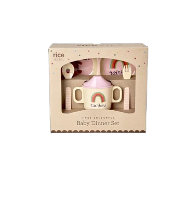 Rainbow barnservis, 4 delar - pink