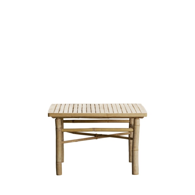 Lounge bord i bambu 70x70 cm - natur