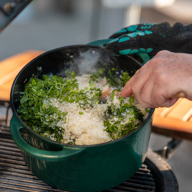 Green Dutch Oven Round / gjutjärnsgryta