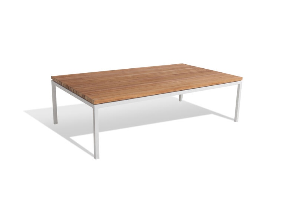 Bönan lounge bord, small - light grey/teak skiva