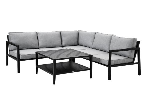 Belfort loungegrupp, bygg själv - svart/pearl grey dyna