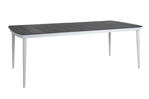 Callander matbord 208x100 H73 cm - vit/mörk stenlook