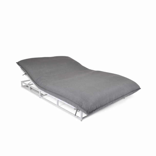 Cushy solsäng - vit/flanelle dyna