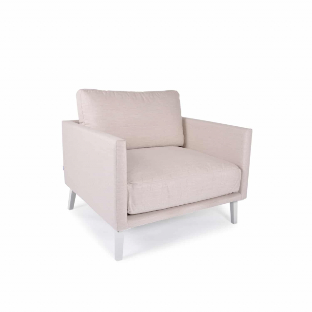 Easy fåtölj - vit/lin dyna