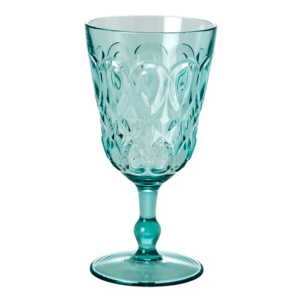 Swirly Embossed vinglas - mint