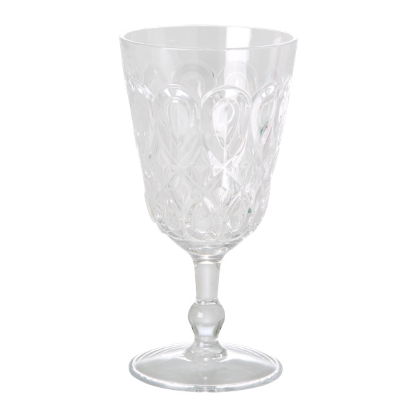 Swirly Embossed vinglas - clear