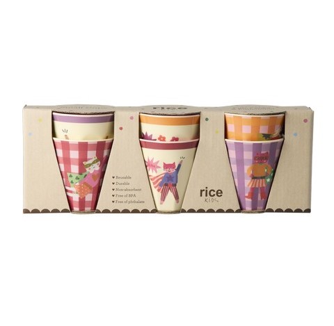 Hero melamin muggar, small 6-pack - pink