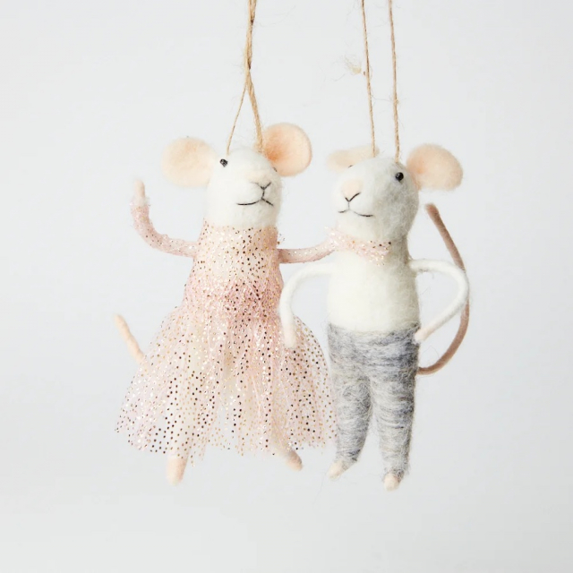 Möss med rosa klänning - vita