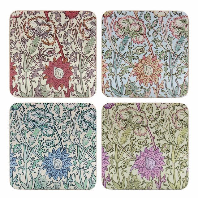 Pink & Rose glasunderlägg, 4-pack