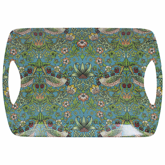 Teal Strawberry Thief bricka, stor