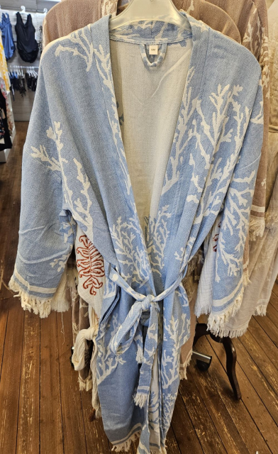 Light blue reef kaftan, S/M - ljusblå/vit