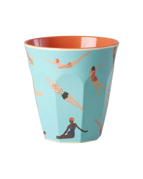 Retro Swimster melamin mugg - blue