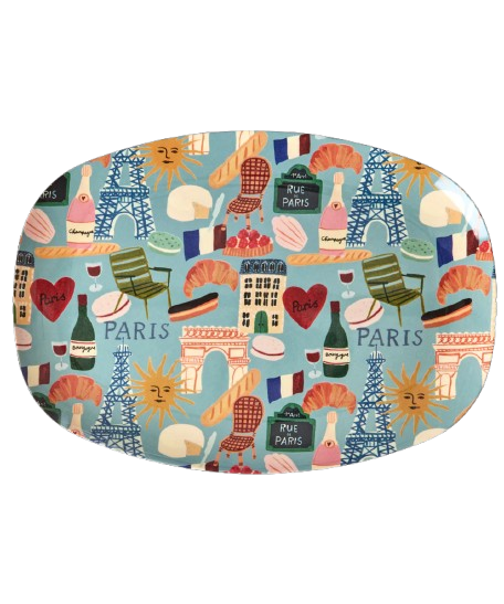 Paris Mon Amour melamin bricka - soft blue