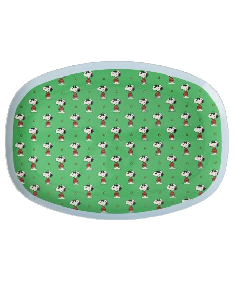 Snoopy melamin bricka - green