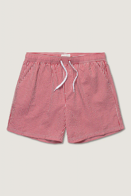 Seersucker badshorts - red/white