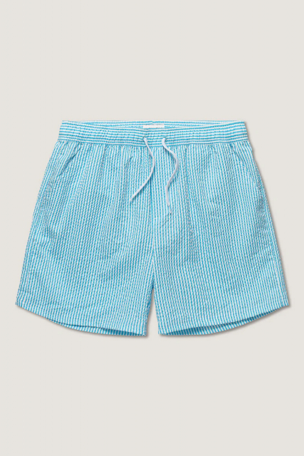 Seersucker badshorts - blue/white