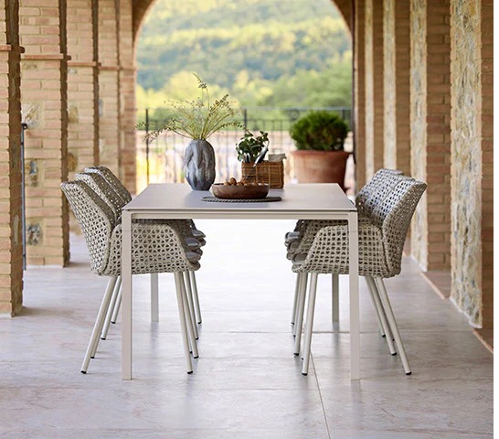 Pure matbord 200x100 H73 cm - sand/flera bordsskivor