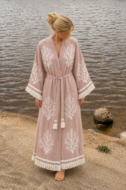 Rattan Reef kaftan, S/M - brun