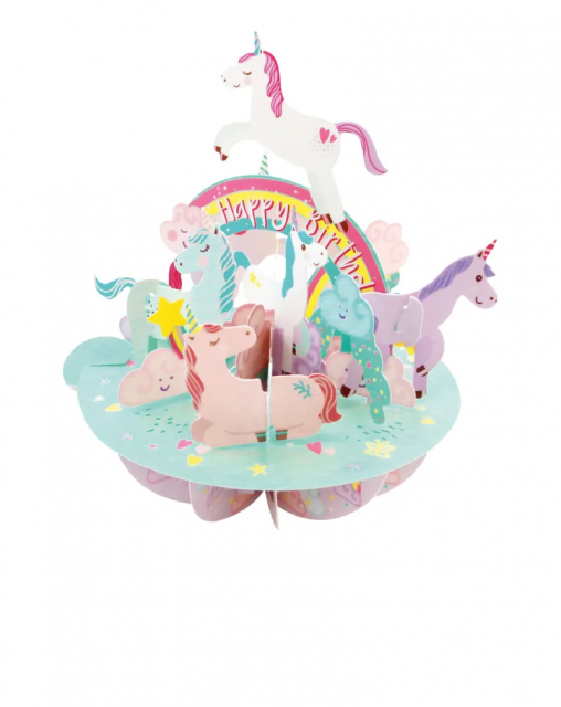 Birthday Unicorn piruett-kort